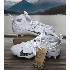 New* Men Size 7.5 Nike Huarache 9 Elite Mid LAX Lacrosse Cleats White FD0088-101